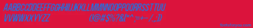 フォントBlackside Italic – 赤い背景に青い文字