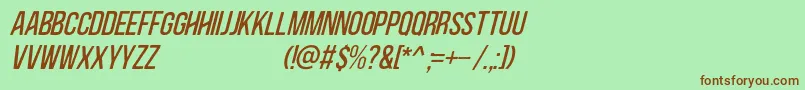フォントBlackside Italic – 緑の背景に茶色のフォント