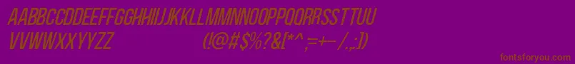 フォントBlackside Italic – 紫色の背景に茶色のフォント