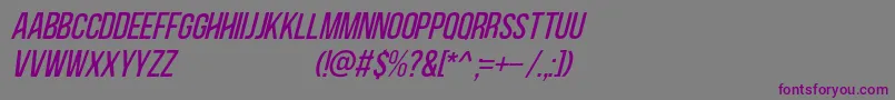 フォントBlackside Italic – 紫色のフォント、灰色の背景