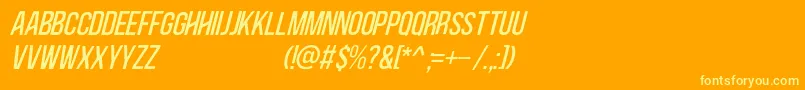 Blackside Italic Font – Yellow Fonts on Orange Background