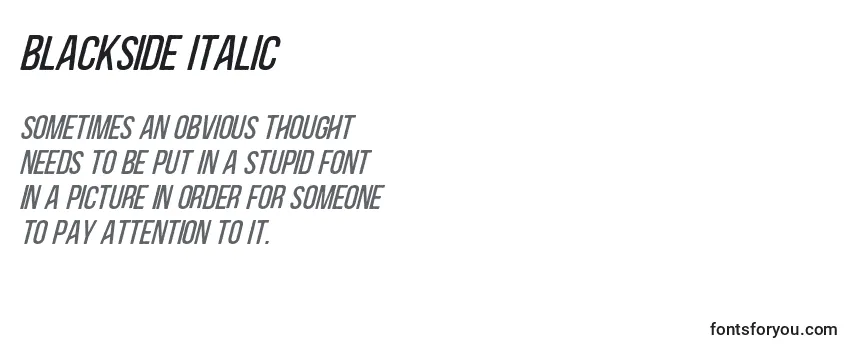 Review of the Blackside Italic Font