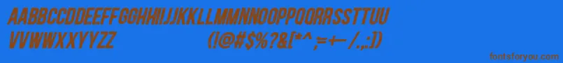 Blackside Rust Bold Italic Font – Brown Fonts on Blue Background