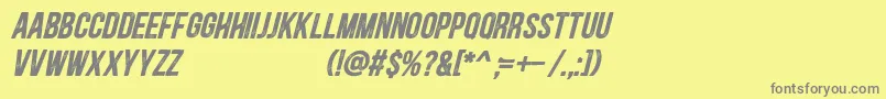 Blackside Rust Bold Italic Font – Gray Fonts on Yellow Background