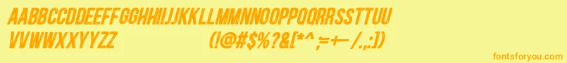 Blackside Rust Bold Italic Font – Orange Fonts on Yellow Background