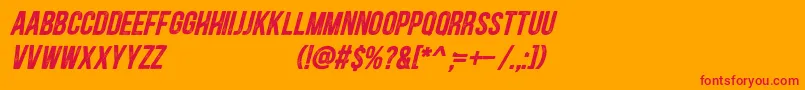 Blackside Rust Bold Italic Font – Red Fonts on Orange Background