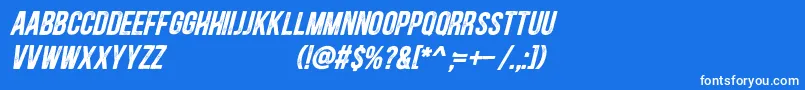 Blackside Rust Bold Italic Font – White Fonts on Blue Background