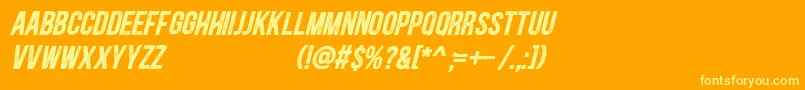 フォントBlackside Rust Bold Italic – オレンジの背景に黄色の文字