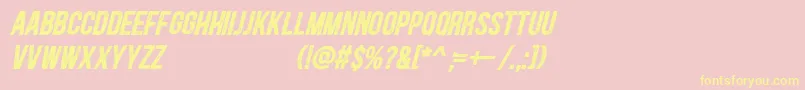 Blackside Rust Bold Italic Font – Yellow Fonts on Pink Background
