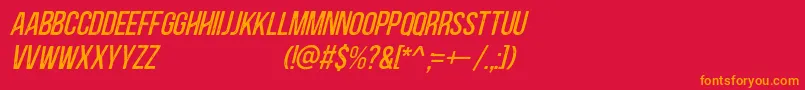 フォントBlackside Rust Italic – 赤い背景にオレンジの文字
