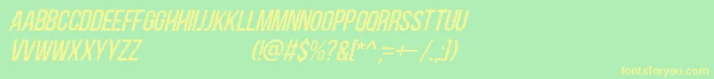 Blackside Rust Italic Font – Yellow Fonts on Green Background