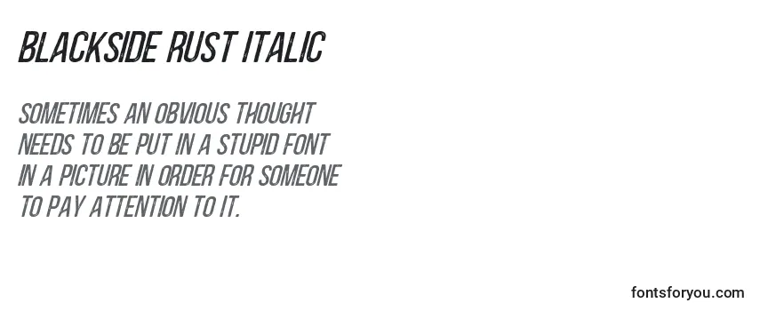 フォントBlackside Rust Italic