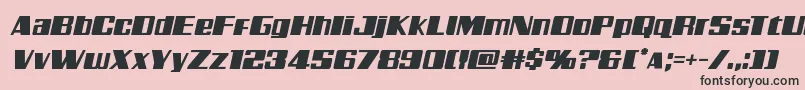 Galacticstormital-Schriftart – Schwarze Schriften auf rosa Hintergrund
