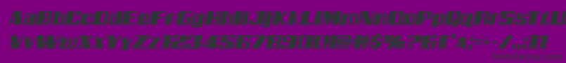 Galacticstormital-Schriftart – Schwarze Schriften auf violettem Hintergrund