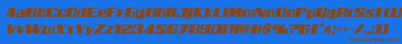 Galacticstormital Font – Brown Fonts on Blue Background