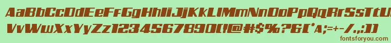 Galacticstormital Font – Brown Fonts on Green Background