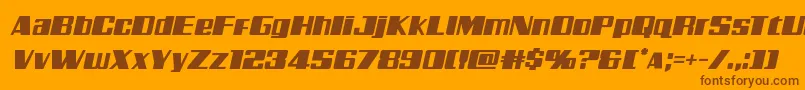 Galacticstormital Font – Brown Fonts on Orange Background