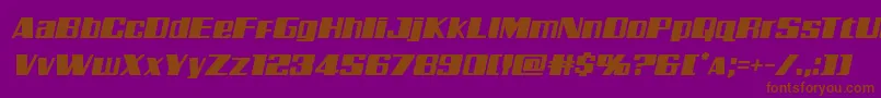 Galacticstormital Font – Brown Fonts on Purple Background