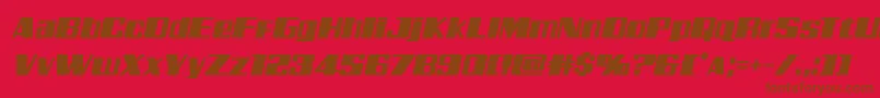 Galacticstormital-fontti – ruskeat fontit punaisella taustalla