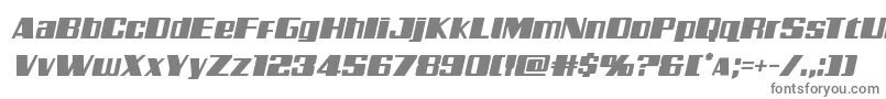Galacticstormital-fontti – harmaat kirjasimet valkoisella taustalla