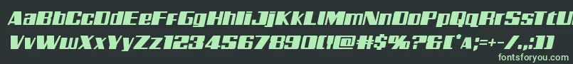 Weitere Informationen zur Galacticstormital-Schriftart Galacticstormital-Schriftart – Grüne Schriften auf schwarzem Hintergrund