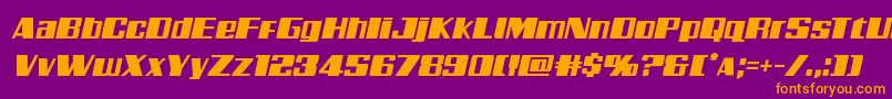 Galacticstormital Font – Orange Fonts on Purple Background