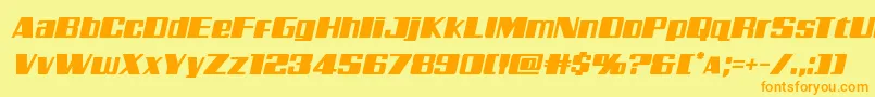Saiba mais sobre a fonte Galacticstormital Fonte Galacticstormital – fontes laranjas em um fundo amarelo