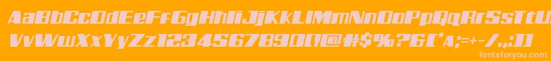 Galacticstormital Font – Pink Fonts on Orange Background