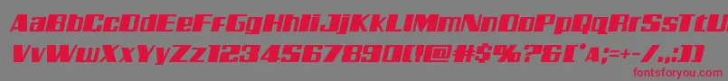 Galacticstormital Font – Red Fonts on Gray Background