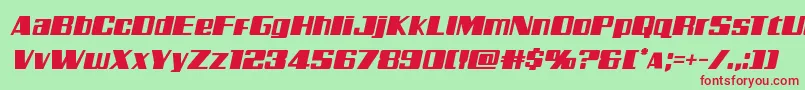 Galacticstormital Font – Red Fonts on Green Background