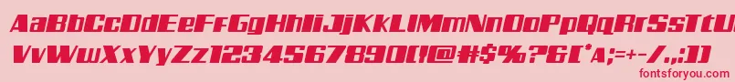 Galacticstormital-Schriftart – Rote Schriften auf rosa Hintergrund