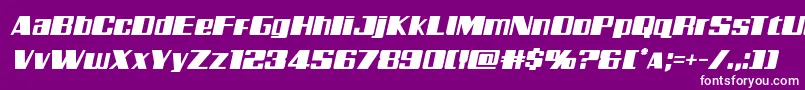 Galacticstormital-Schriftart – Weiße Schriften auf violettem Hintergrund