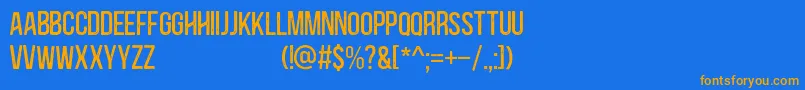 Blackside Rust Font – Orange Fonts on Blue Background