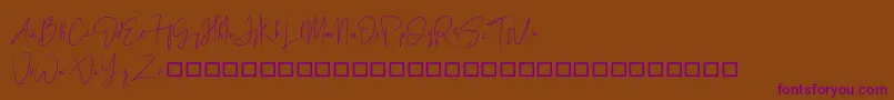 BlackSingature Font – Purple Fonts on Brown Background