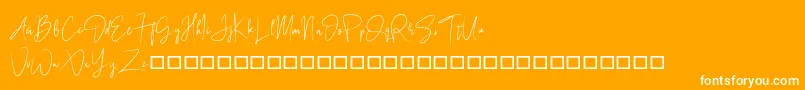 BlackSingature-Schriftart – Weiße Schriften auf orangefarbenem Hintergrund