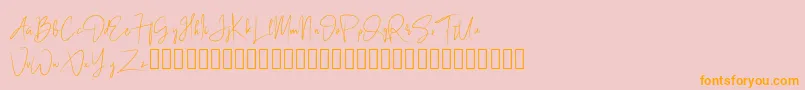 BlackSingature Font – Orange Fonts on Pink Background