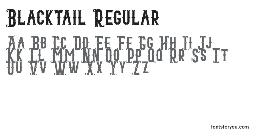 A fonte Blacktail Regular – alfabeto, números, caracteres especiais