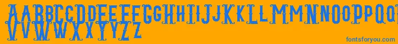 Blacktail Regular Font – Blue Fonts on Orange Background