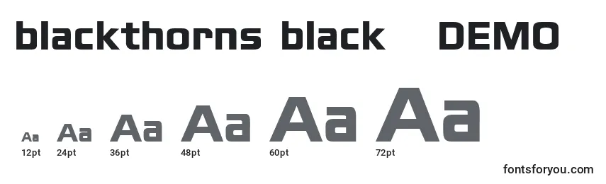Размеры шрифта Blackthorns black   DEMO