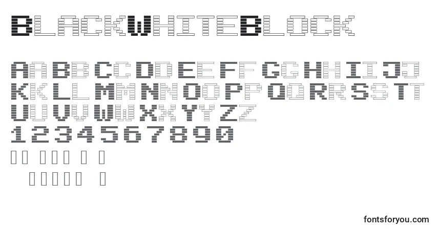 Schriftart BlackWhiteBlock – Alphabet, Zahlen, spezielle Symbole