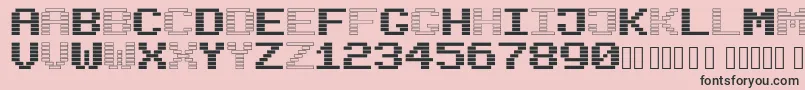 BlackWhiteBlock-Schriftart – Schwarze Schriften auf rosa Hintergrund