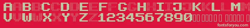 BlackWhiteBlock Font – Green Fonts on Red Background