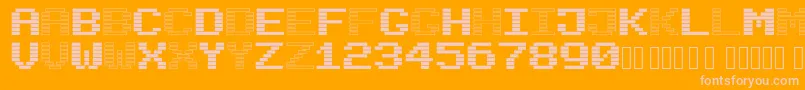 BlackWhiteBlock Font – Pink Fonts on Orange Background