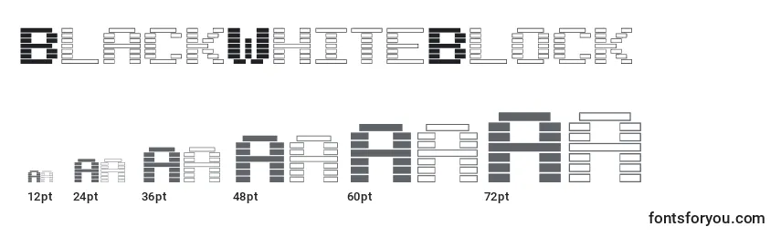 BlackWhiteBlock Font Sizes