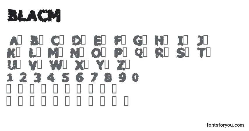 Schriftart BLACM    (121537) – Alphabet, Zahlen, spezielle Symbole
