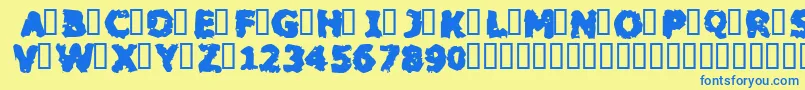 BLACM    Font – Blue Fonts on Yellow Background