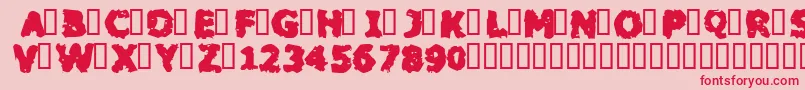 フォントBLACM    – ピンクの背景に赤い文字