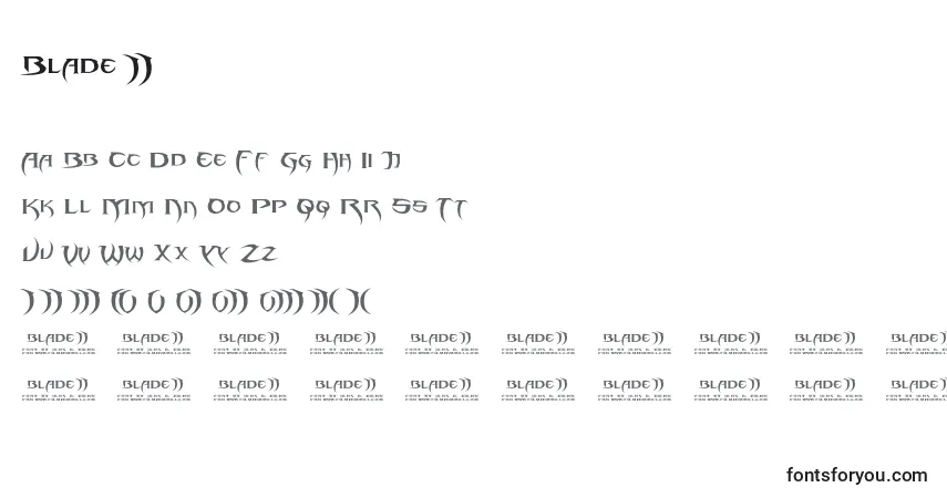 Czcionka Blade 2 – alfabet, cyfry, specjalne znaki