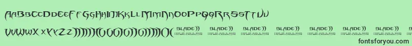 Blade 2-Schriftart – Schwarze Schriften auf grünem Hintergrund