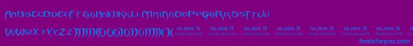 Blade 2-Schriftart – Blaue Schriften auf violettem Hintergrund